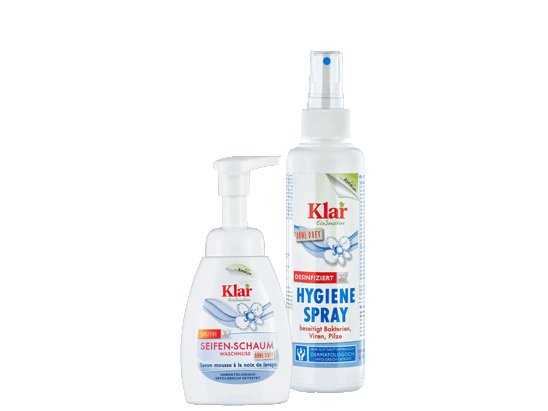 Klar EcoSensitive Hygienics Spray and Soapnut Handwasching Foam